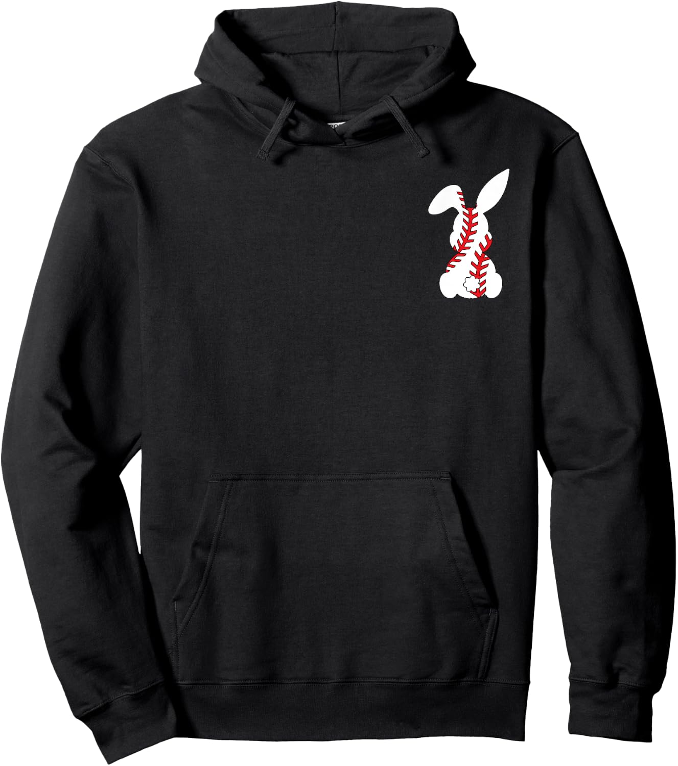 Easter Bunny Baseball Sport Easter Baseball Pocket Rabbit Hoodie - Hoodie | Black