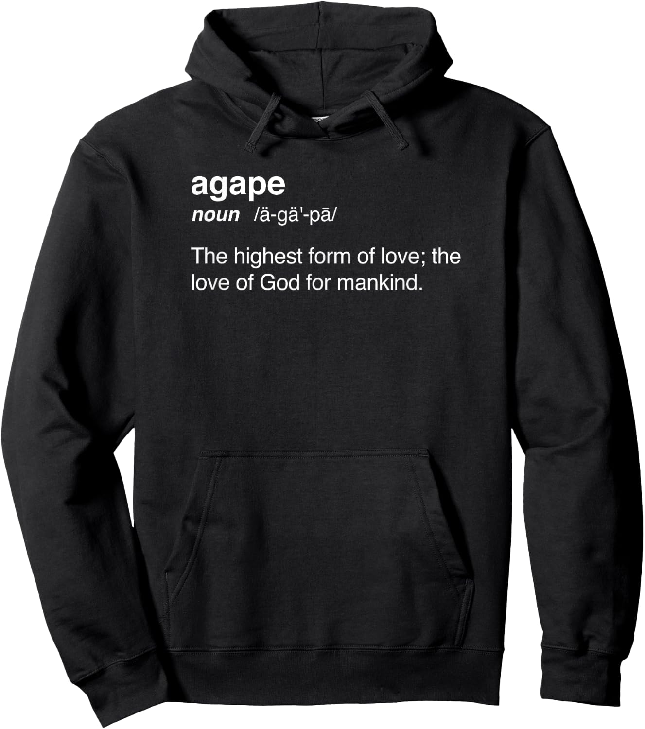 Proud Christian in Jesus - Agape Definition Hoodie - Hoodie | Black