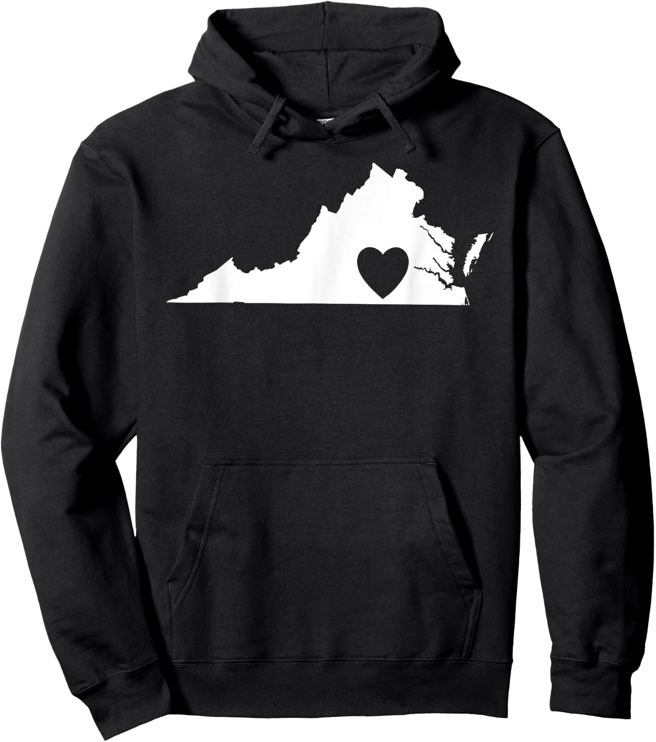Virginia Lovers State Heart | Vintage Throwback Gift Hoodie - Hoodie | Black