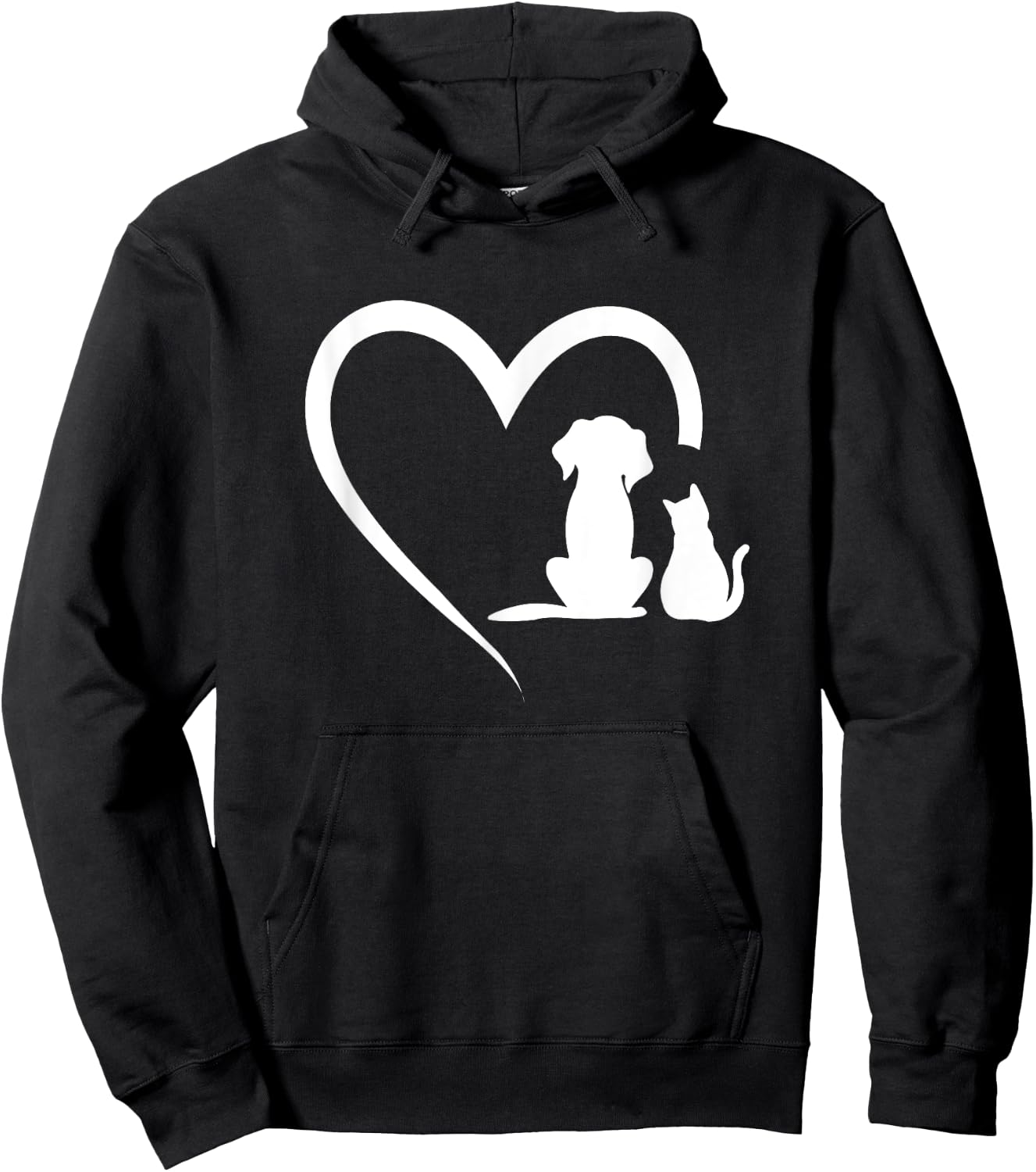 Dog Puppy and Baby Cat Heart - Animal Dog & Cat Heart Women Girls Kids Hoodie - Hoodie | Black