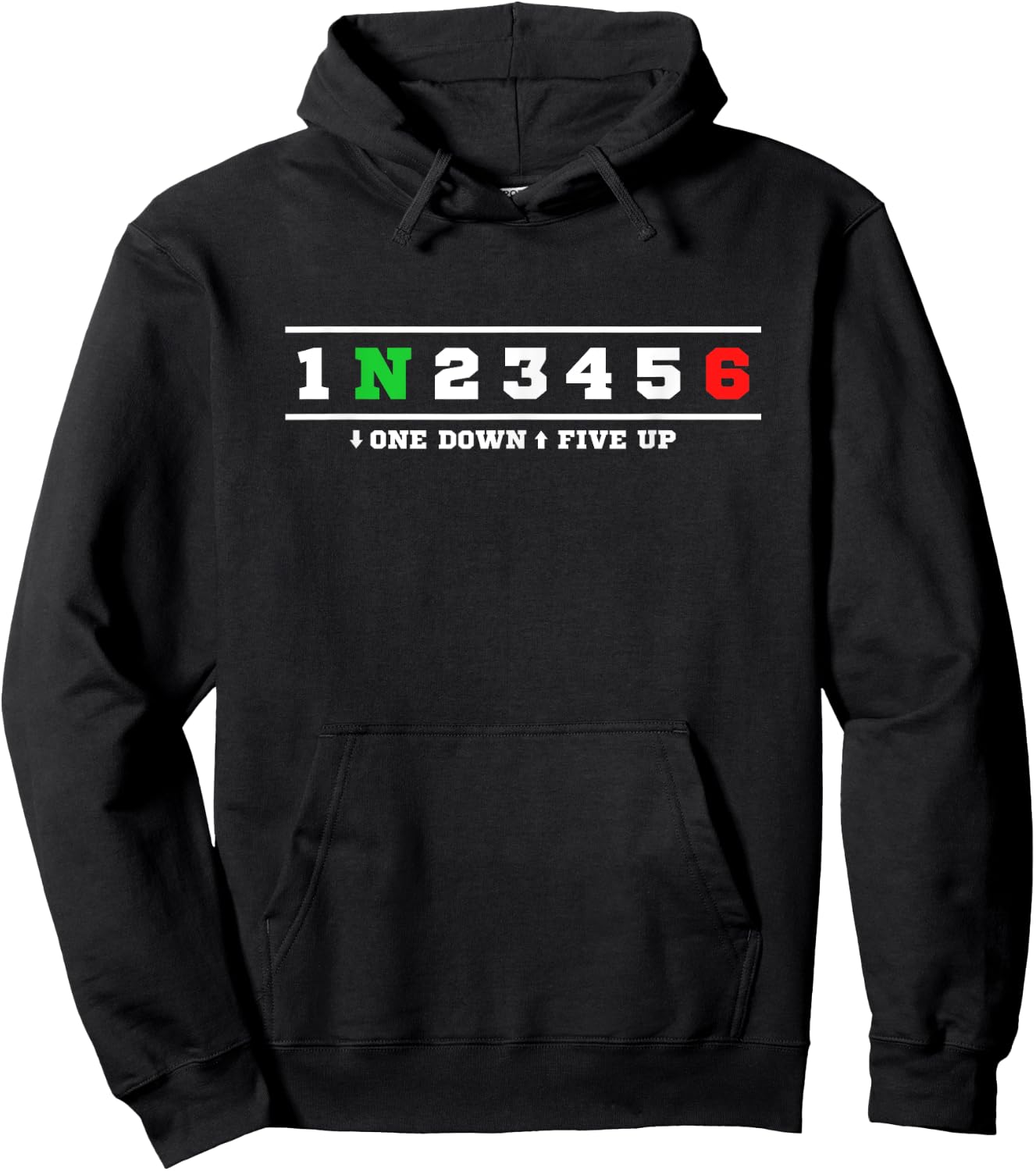 1N23456 Motorcycle Foot Gear Shift Hoodie - Hoodie | Black