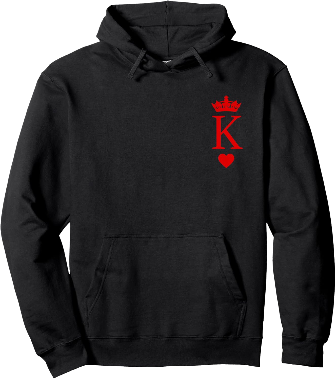 King of Hearts Funny Halloween King & Queen Matching Couple Hoodie - Hoodie | Black