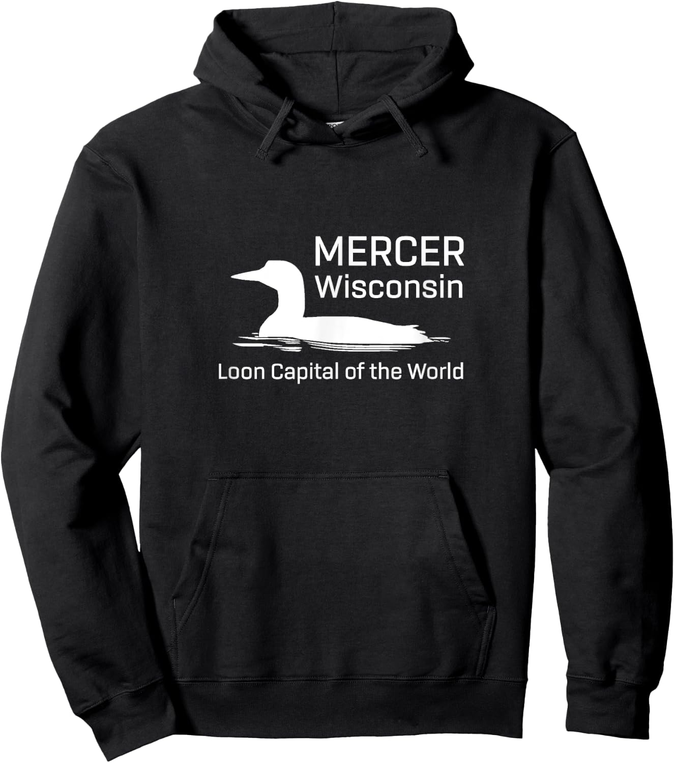 Loon Capital of the World | Mercer Wisconsin Hoodie - Hoodie | Black