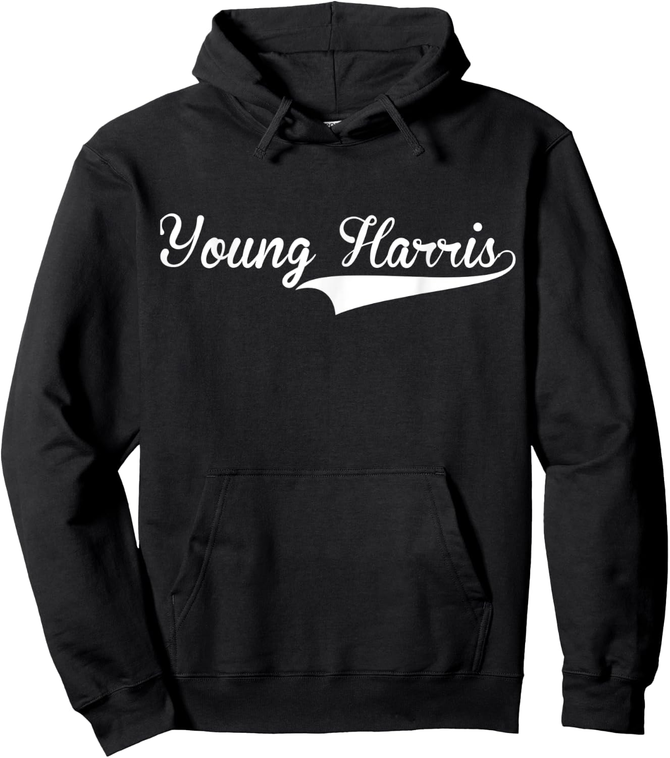 YOUNG HARRIS Baseball Vintage Retro Font Hoodie - Hoodie | Black