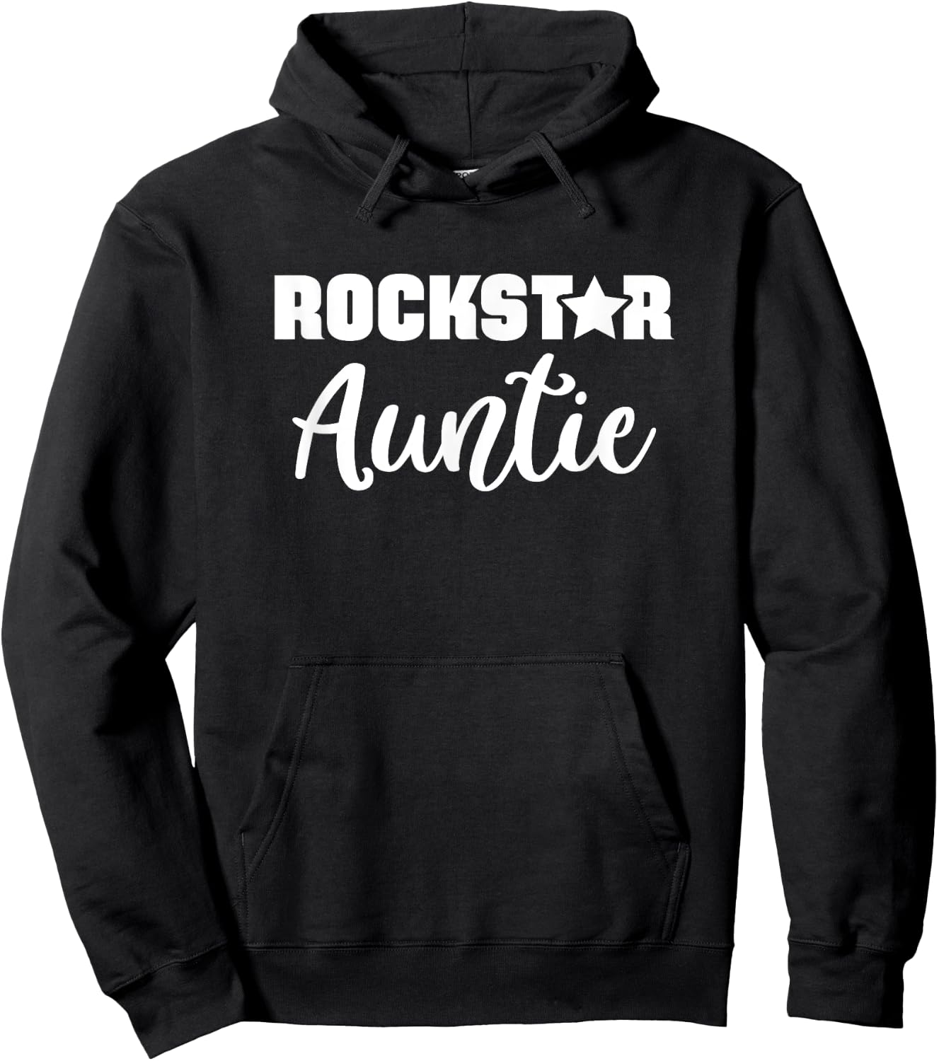 Rockstar Auntie Family Aunt Gift Hoodie - Hoodie | Black