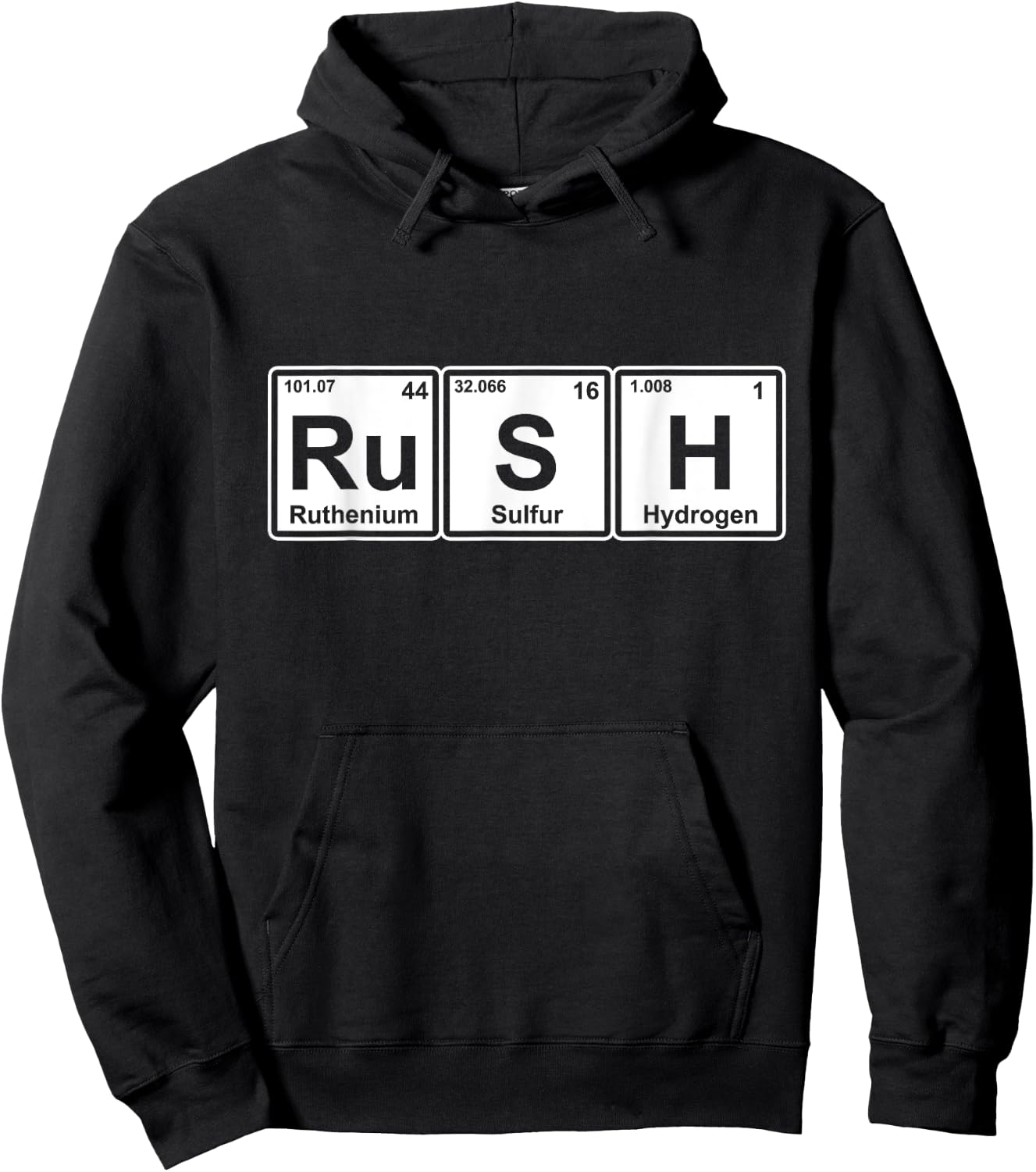 Rush (Ru-S-H) Periodic Table Elements Shirt Hoodie - Hoodie | Black