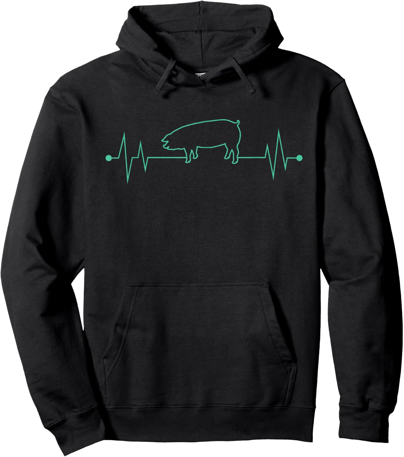 I Love My Pig Heart Valve Heartbeat Funny Barn Farmer Gift Hoodie - Hoodie | Black