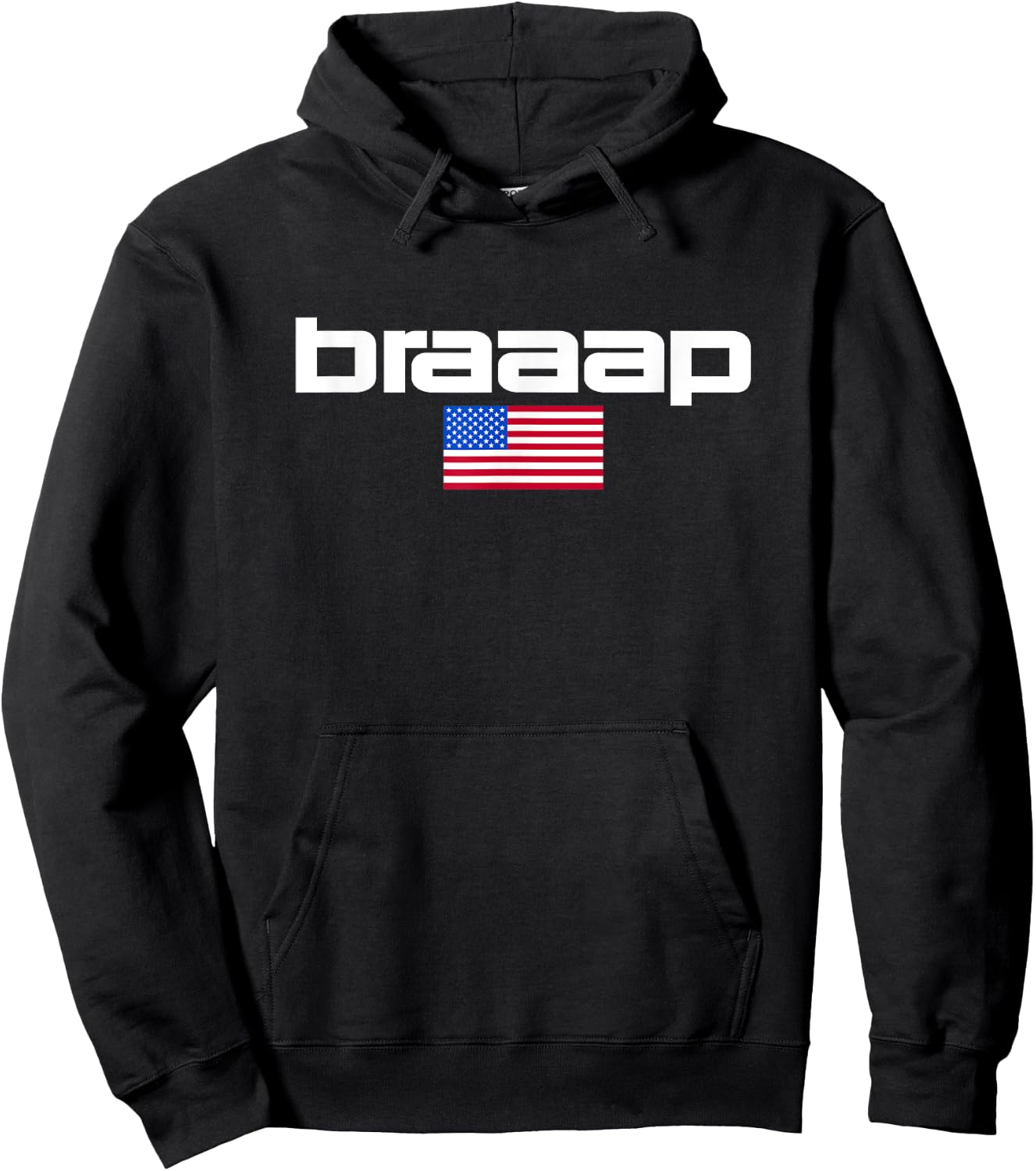 Motocross Dirt Bike American Flag Braaap Logo Kids Men Hoodie - Hoodie | Black