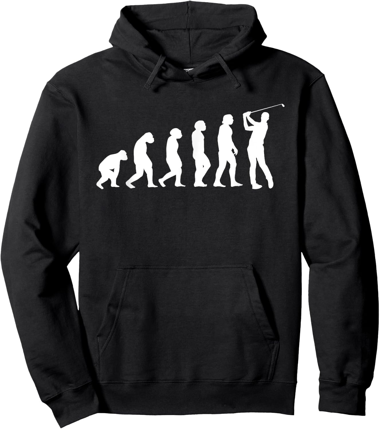 Golf Evolution Man Monkey Ape Golfer Golf Lover Player Hoodie - Hoodie | Black