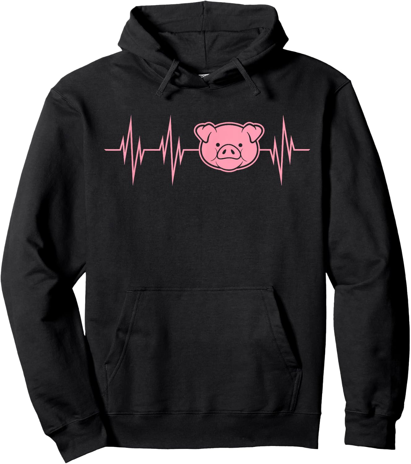 I Love My Pig Heart Valve Heartbeat Funny Barn Farmer Gift Hoodie - Hoodie | Black