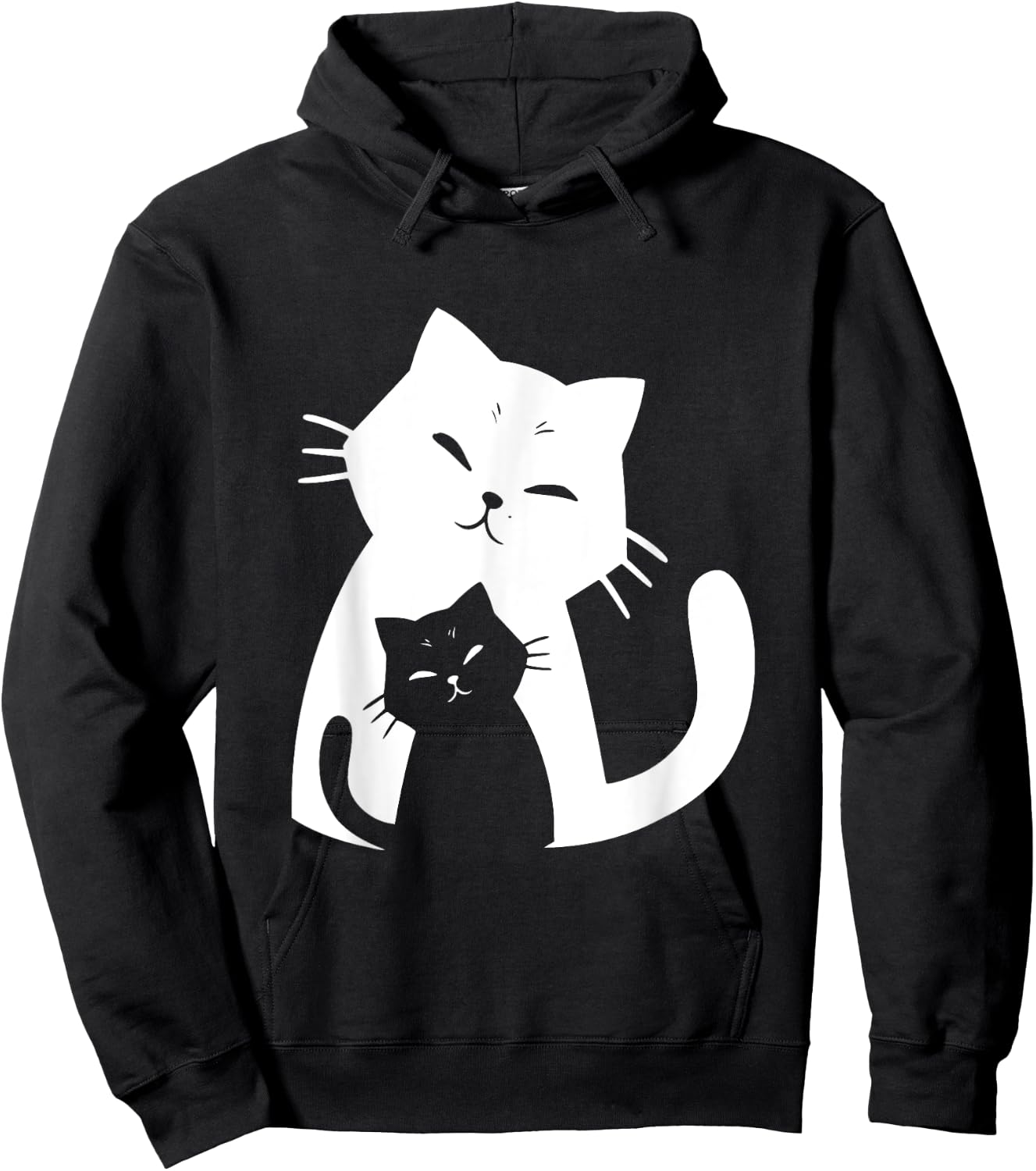Black Cat and White Cat Women Girls Kids Hoodie - Hoodie | Black