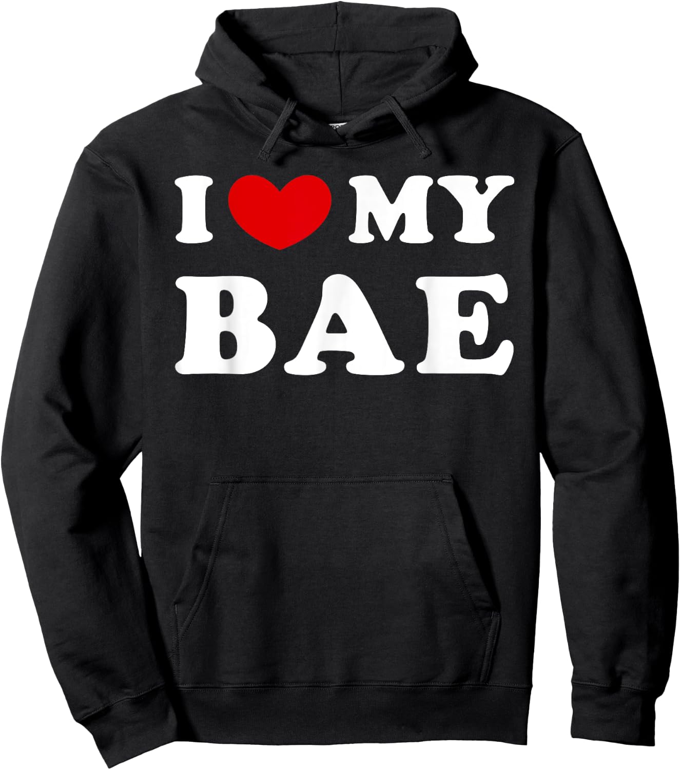 I Love My Bae, I Heart My Bae Hoodie - Hoodie | Black