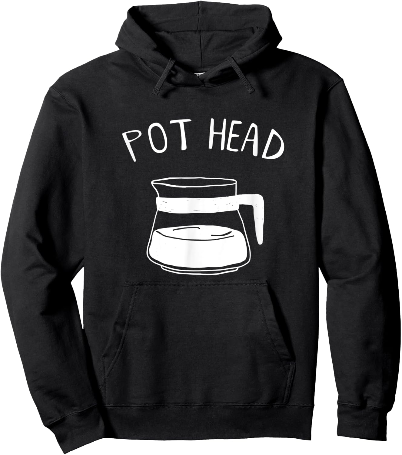 Funny Coffee Pot Head Caffeine Addict Pothead Coffee Lover Hoodie - Hoodie | Black