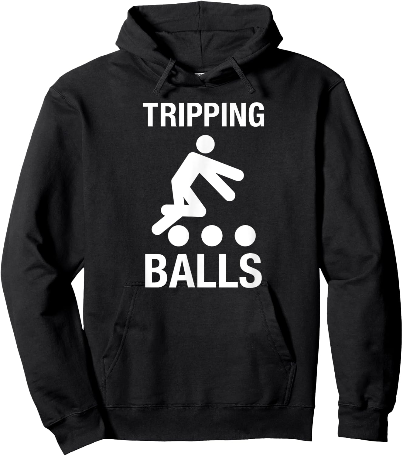 Tripping Balls - Adult Humor Stick Figure Marijuana Shrooms Hoodie - Hoodie | Black