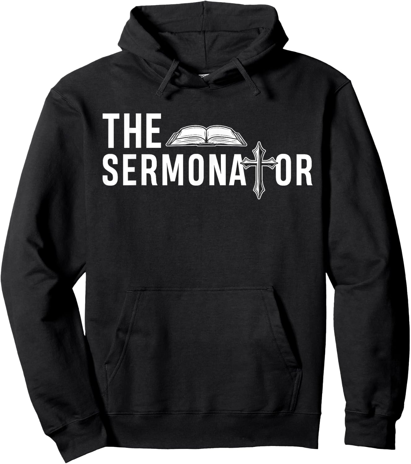 Funny The Sermonator Funny Minister Clergy Pastor Hoodie - Hoodie | Black