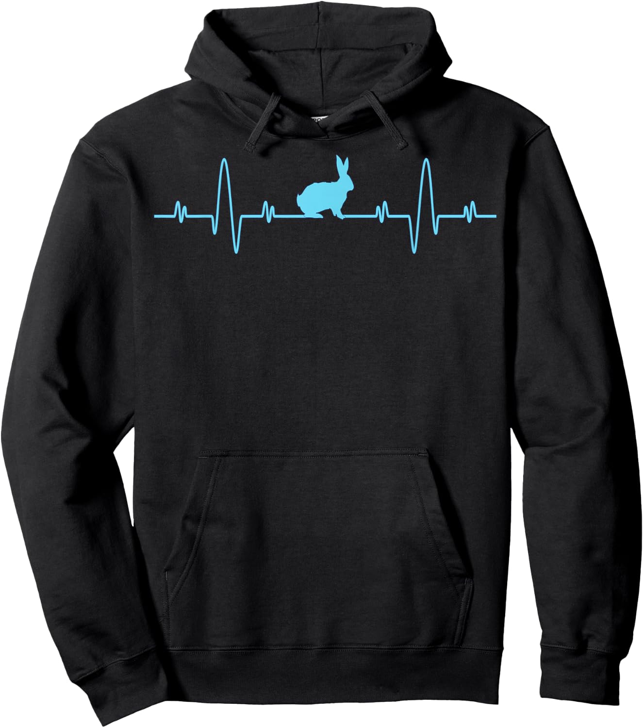 Cute Bunny Heartbeat Shirt - Bunny Lovers Cool Gifts Rabbit Hoodie - Hoodie | Black