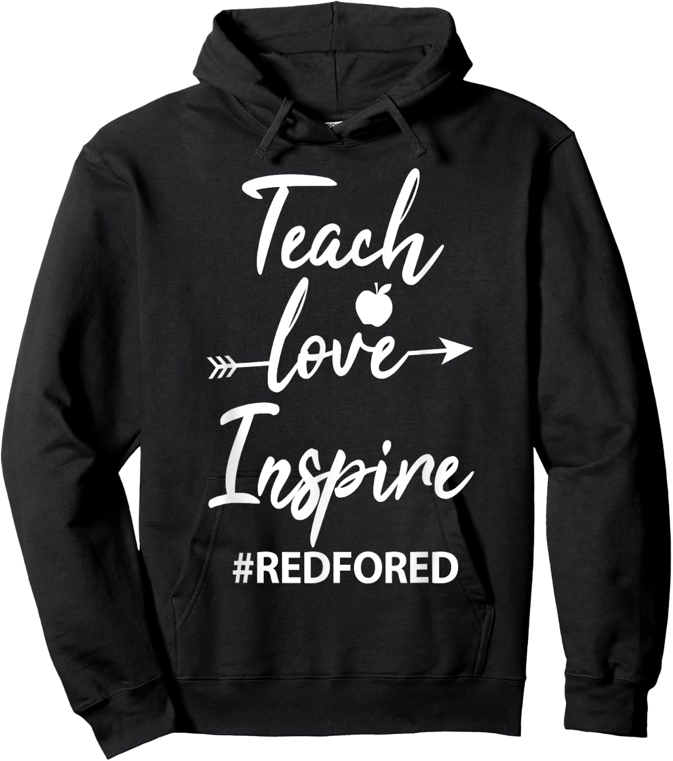 Teach Love Inspire Teacher Red For Ed Hoodie - Hoodie | Black