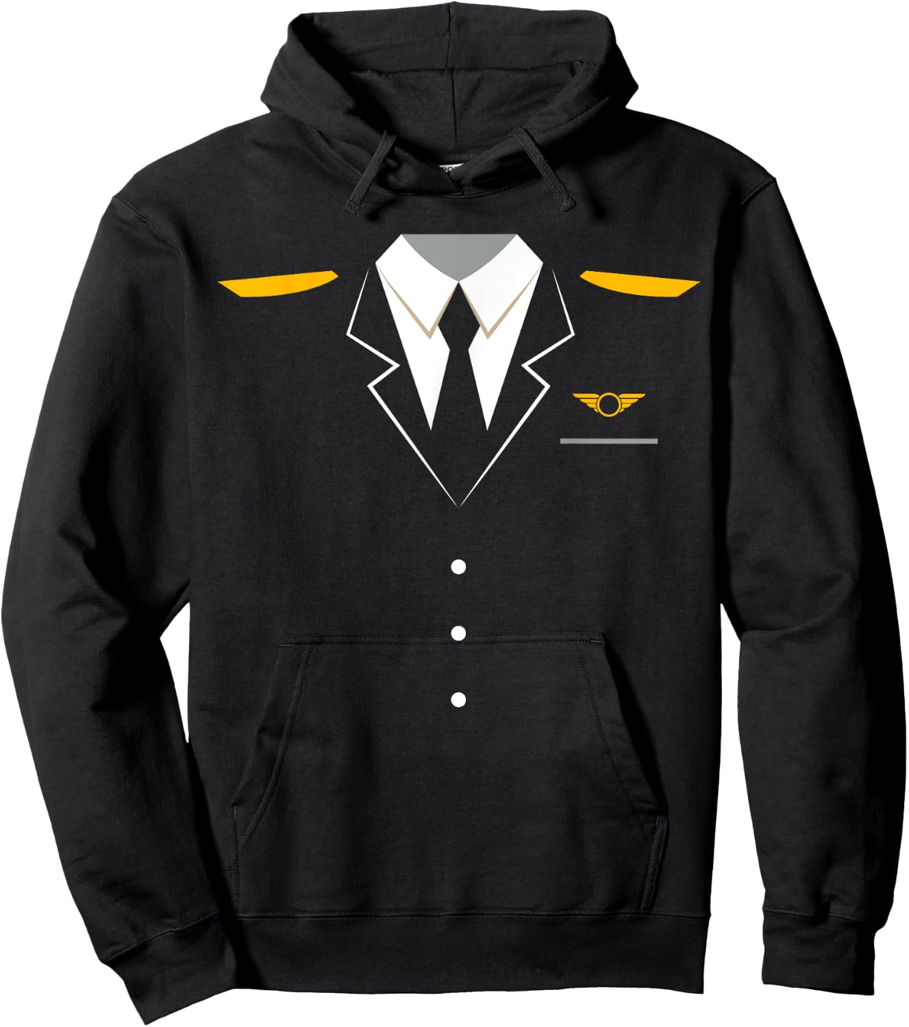 Airplane Pilot Uniform | Halloween Captain Hoodie - Hoodie | Black
