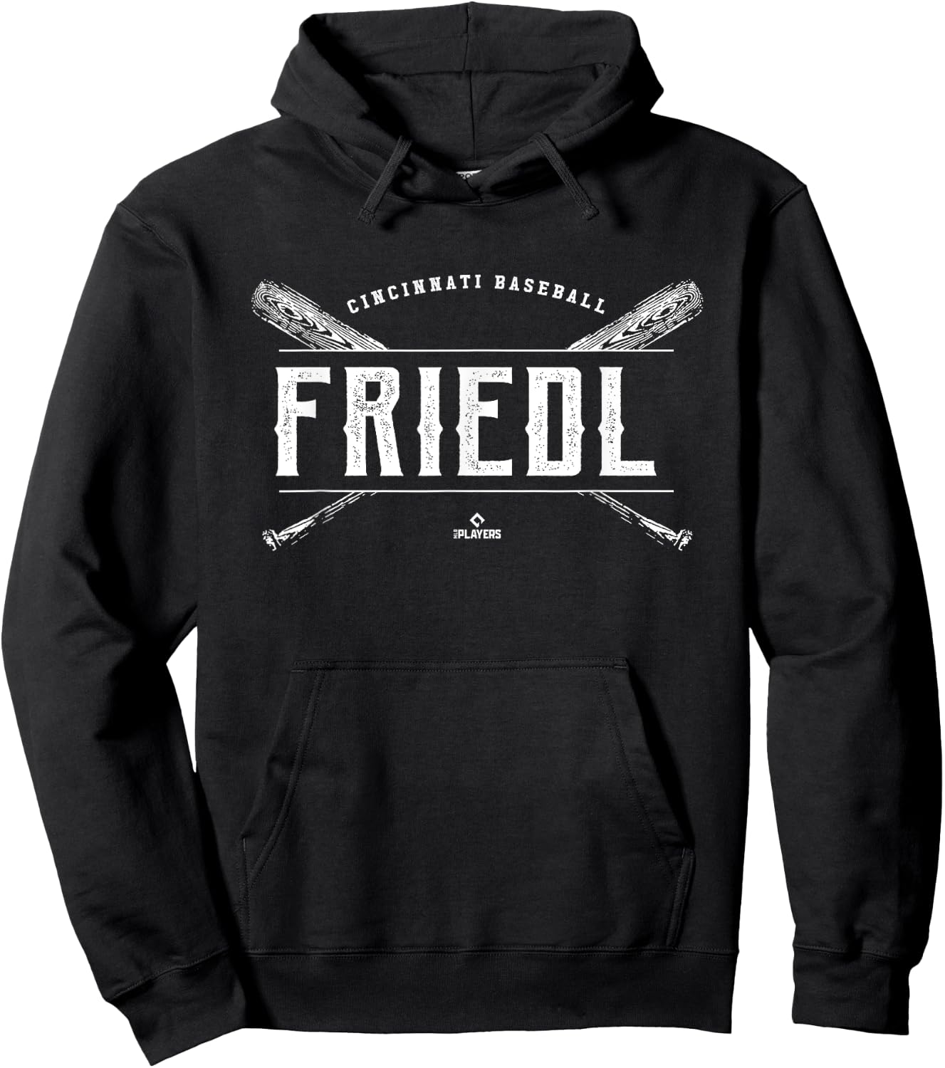 Vintage Baseball Bat Gameday TJ Friedl Cincinnati MLBPA Hoodie - Hoodie | Black