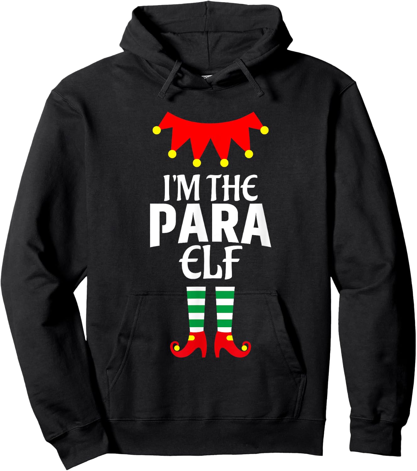 Matching Family Group Funny I'm The Para Elf Christmas Hoodie - Hoodie | Black
