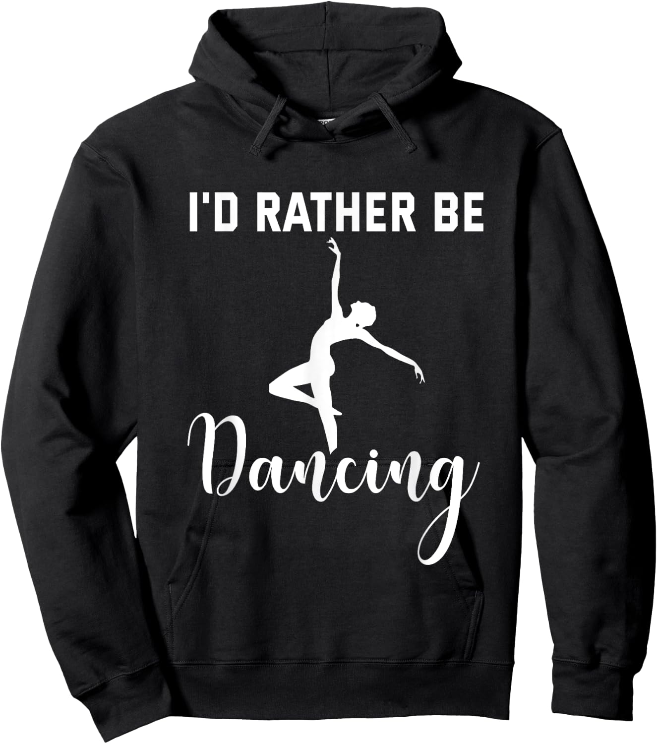 I'd Rather Be Dancing Black Cotton - Women's Small U-Neck Short Sleeve - Classic Fit - Imported Hoodie - Hoodie | Black
