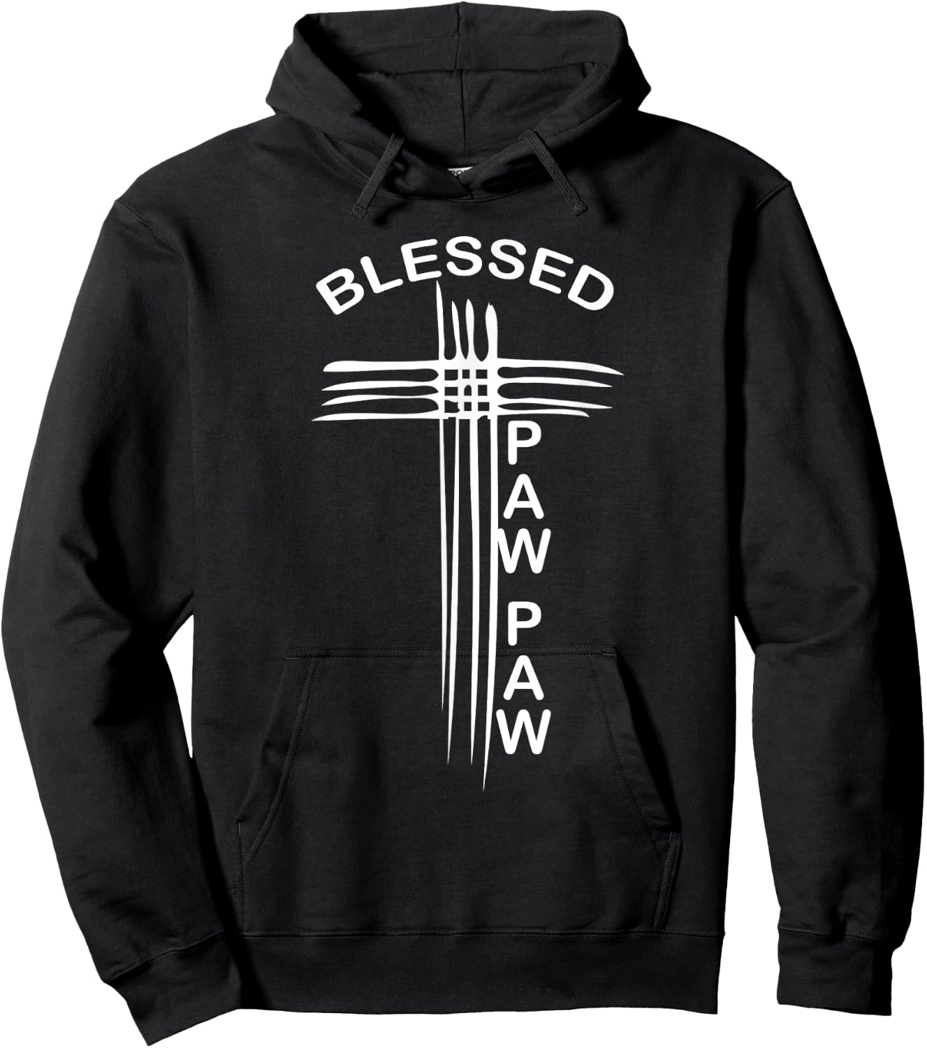 Blessed Paw Paw Grandpa Christian Cross Religious Hoodie - Hoodie | Black