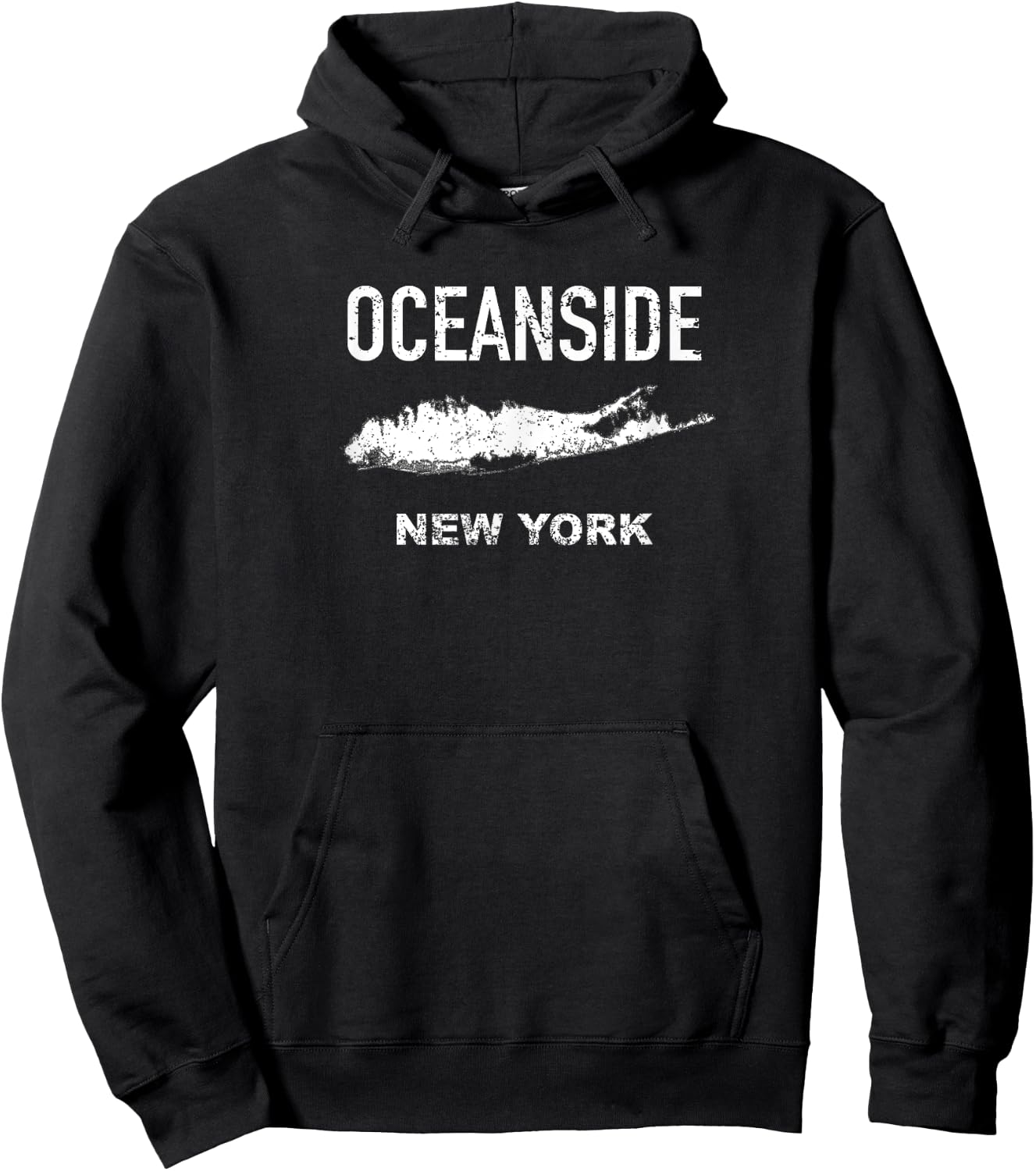 Vintage Oceanside Long Island New York Hoodie - Hoodie | Black