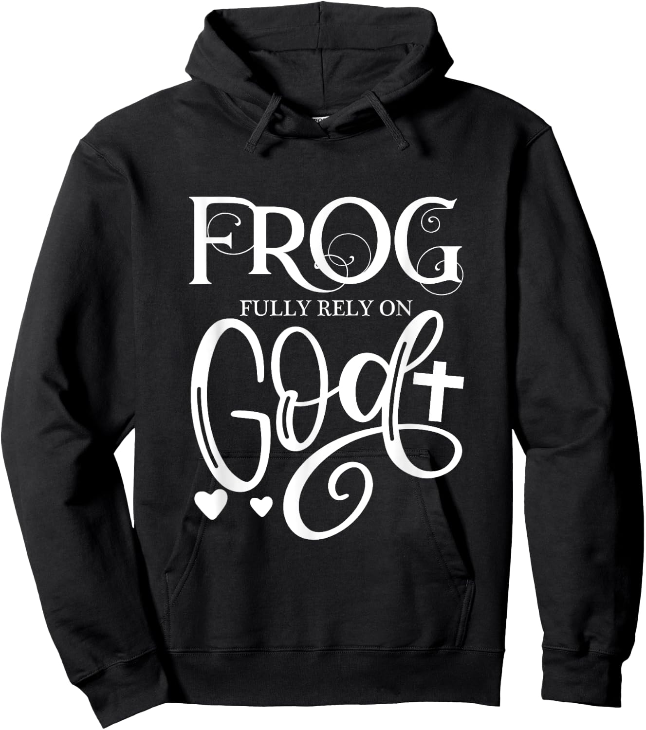 Frog Fully Rely On God Christian Frog Owner Frog Lover Hoodie - Hoodie | Black