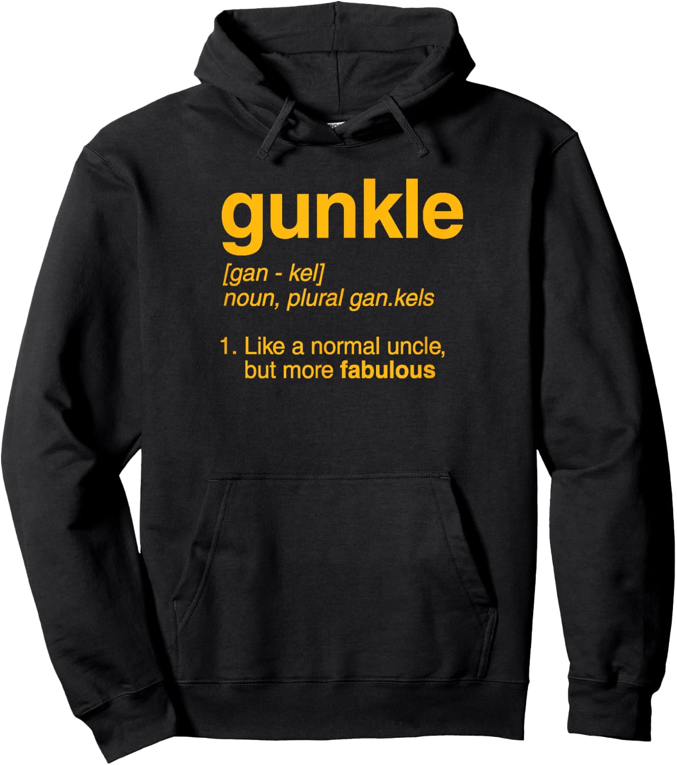 Gunkle Dictionary Definition Funny Gay Uncle Pride Joke Hoodie - Hoodie | Black