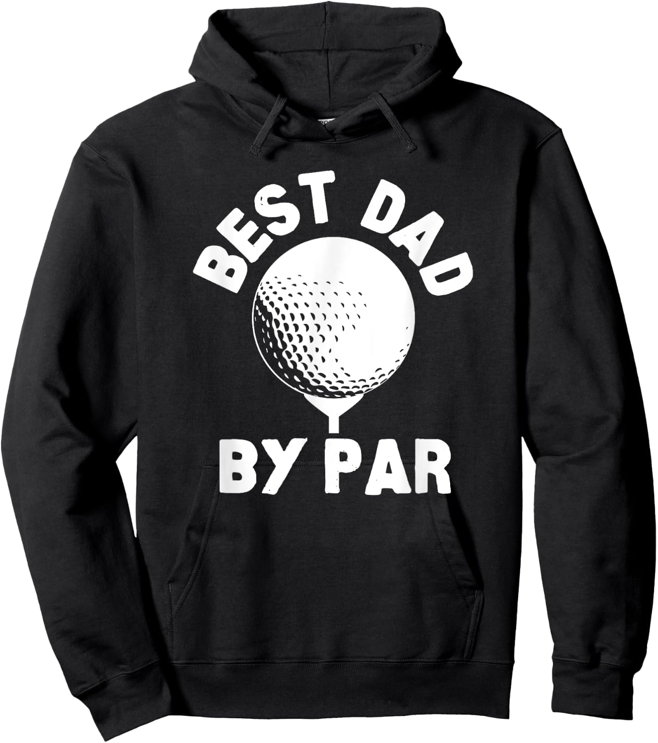 Best Dad By Par Golfball Golfing Humor Hoodie - Hoodie | Black