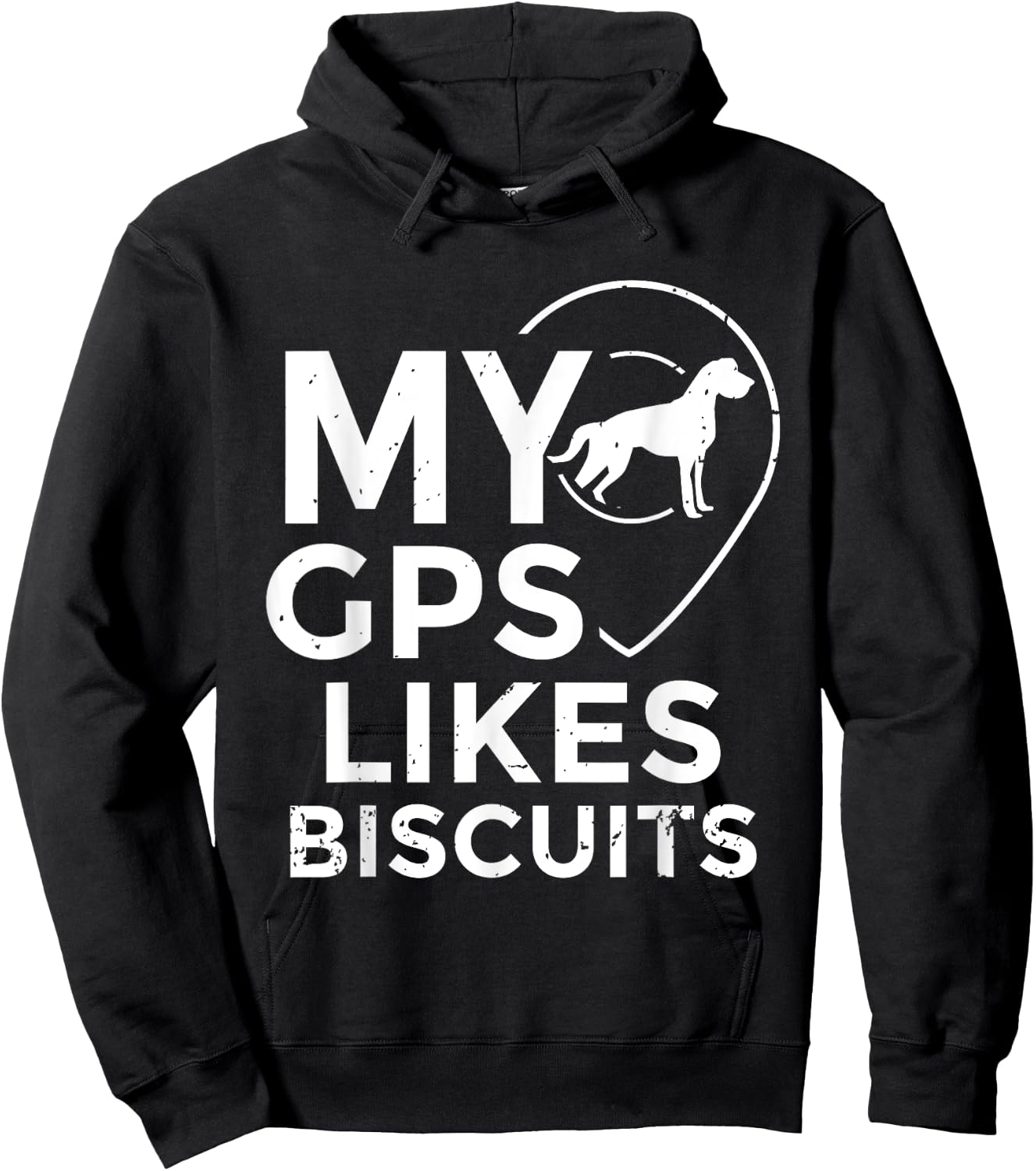 Blind Humor GPS Biscuits Blind Life Guide Dog Training Women Girls Kids Hoodie - Hoodie | Black