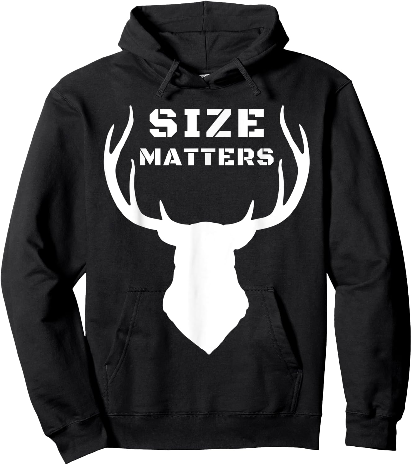 Size Matters Funny Deer Hunting Hoodie - Hoodie | Black