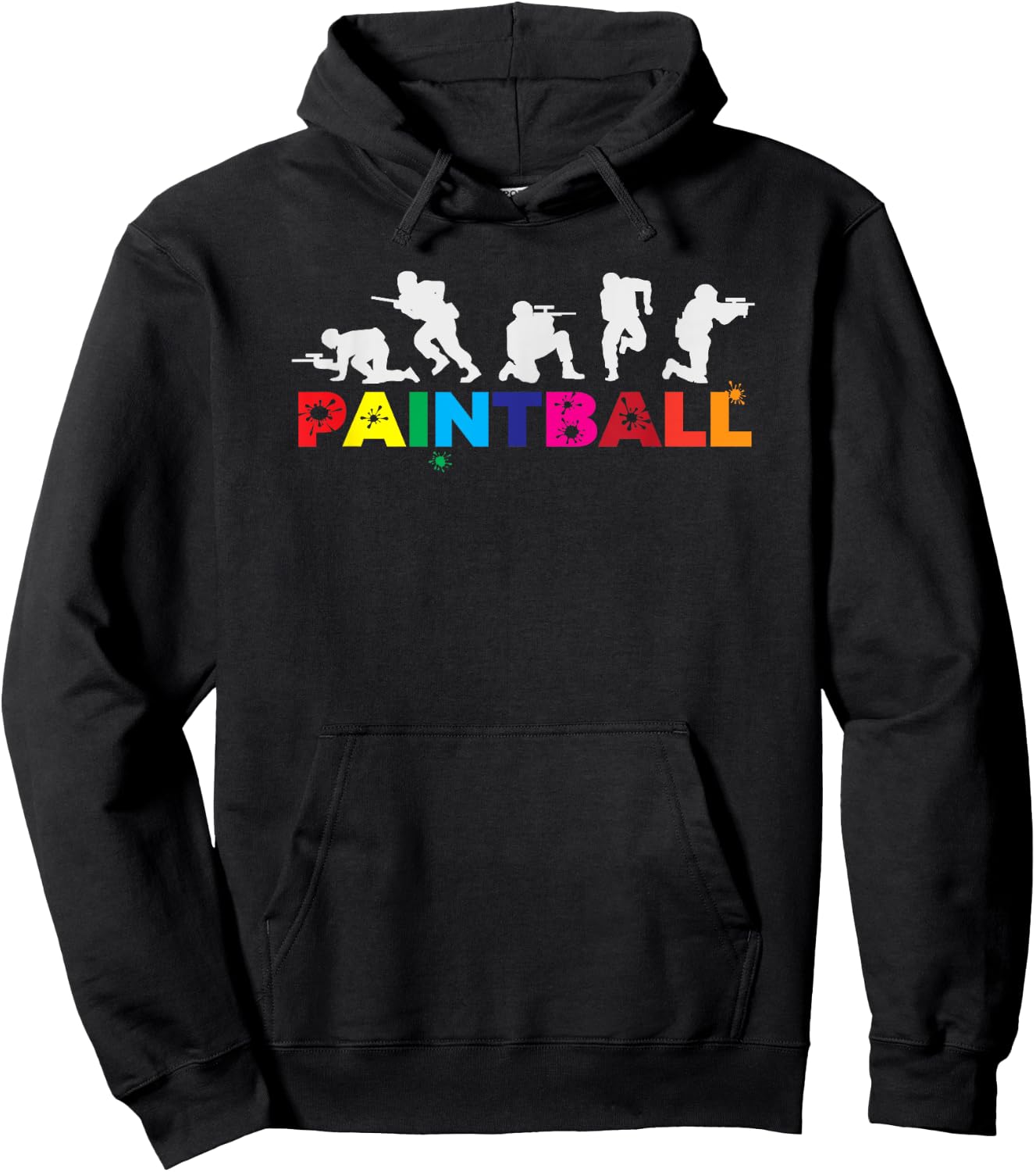 Cool Retro Paintball Player Splatter Paintball Gift Hoodie - Hoodie | Black
