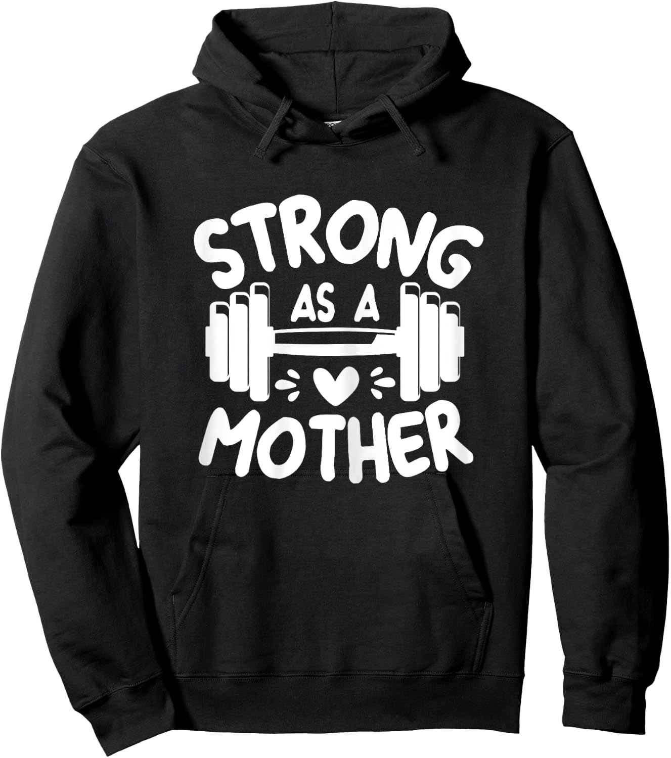 Strong as Mother Shirt, Mom Muscle Workout Weight Lifting Hoodie - Hoodie | Black