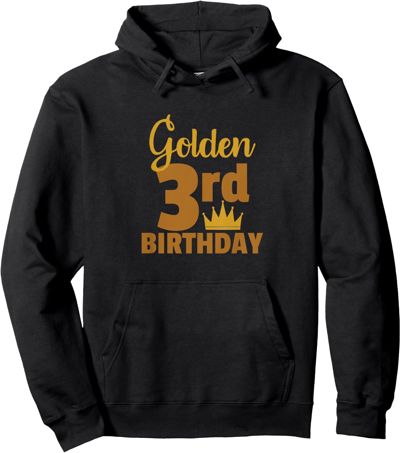 Golden Third Birthday Three Year Old Special Occasion Hoodie - Hoodie | Black