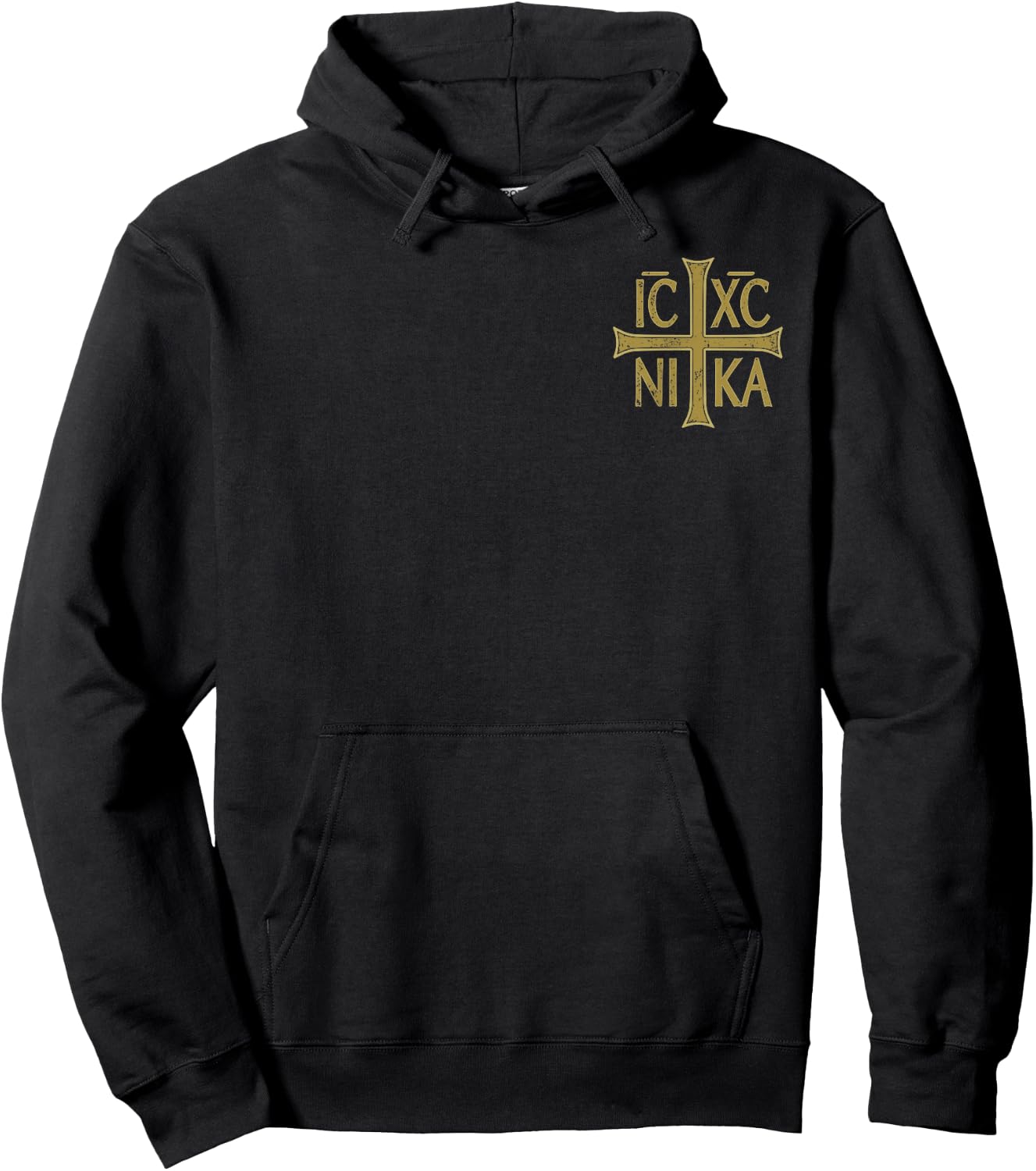 ICXC NIKA Christogram Cross Orthodox Christian Discreet Hoodie - Hoodie | Black