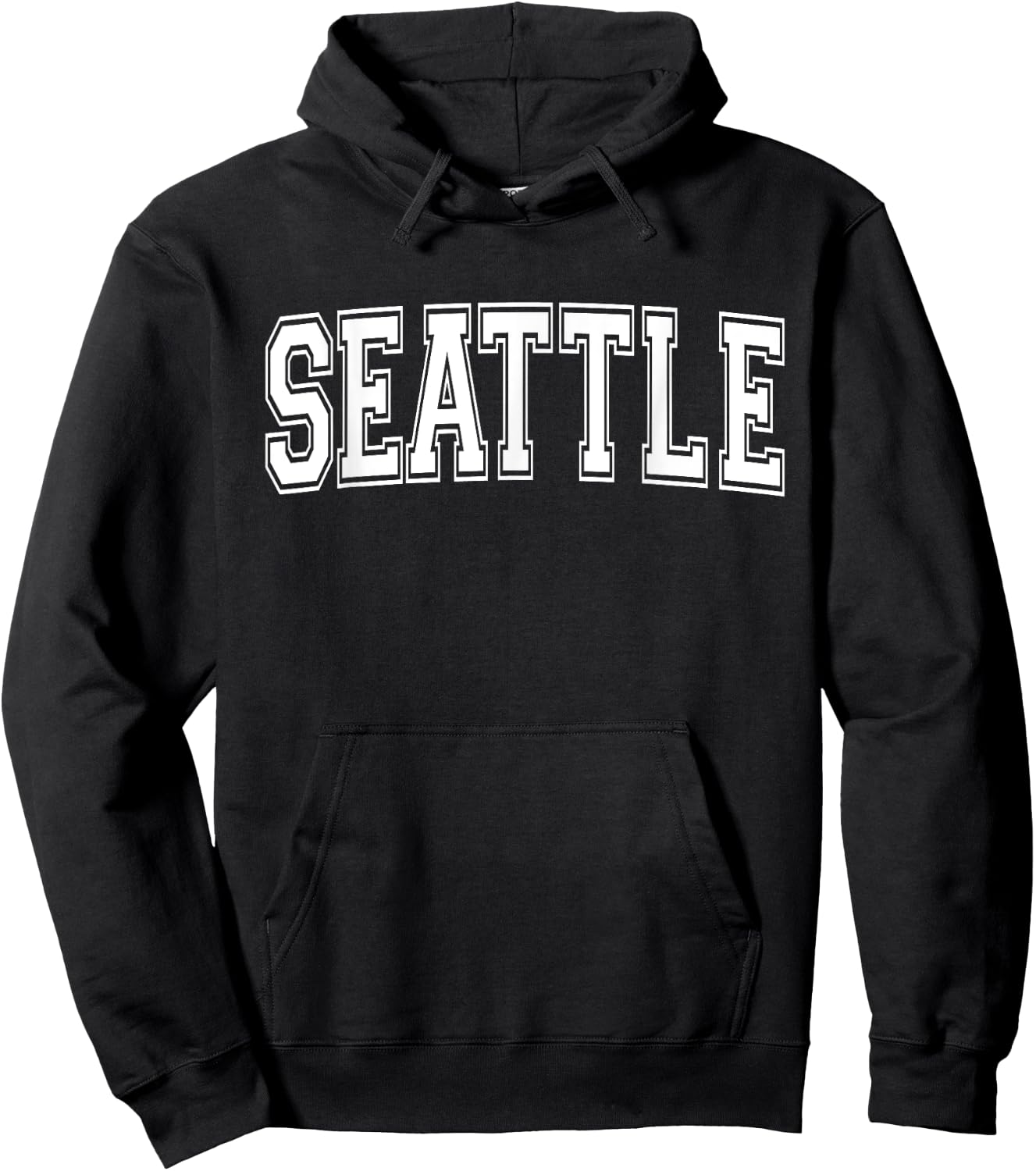 SEATTLE WA WASHINGTON USA Vintage Sports Varsity Style Hoodie - Hoodie | Black