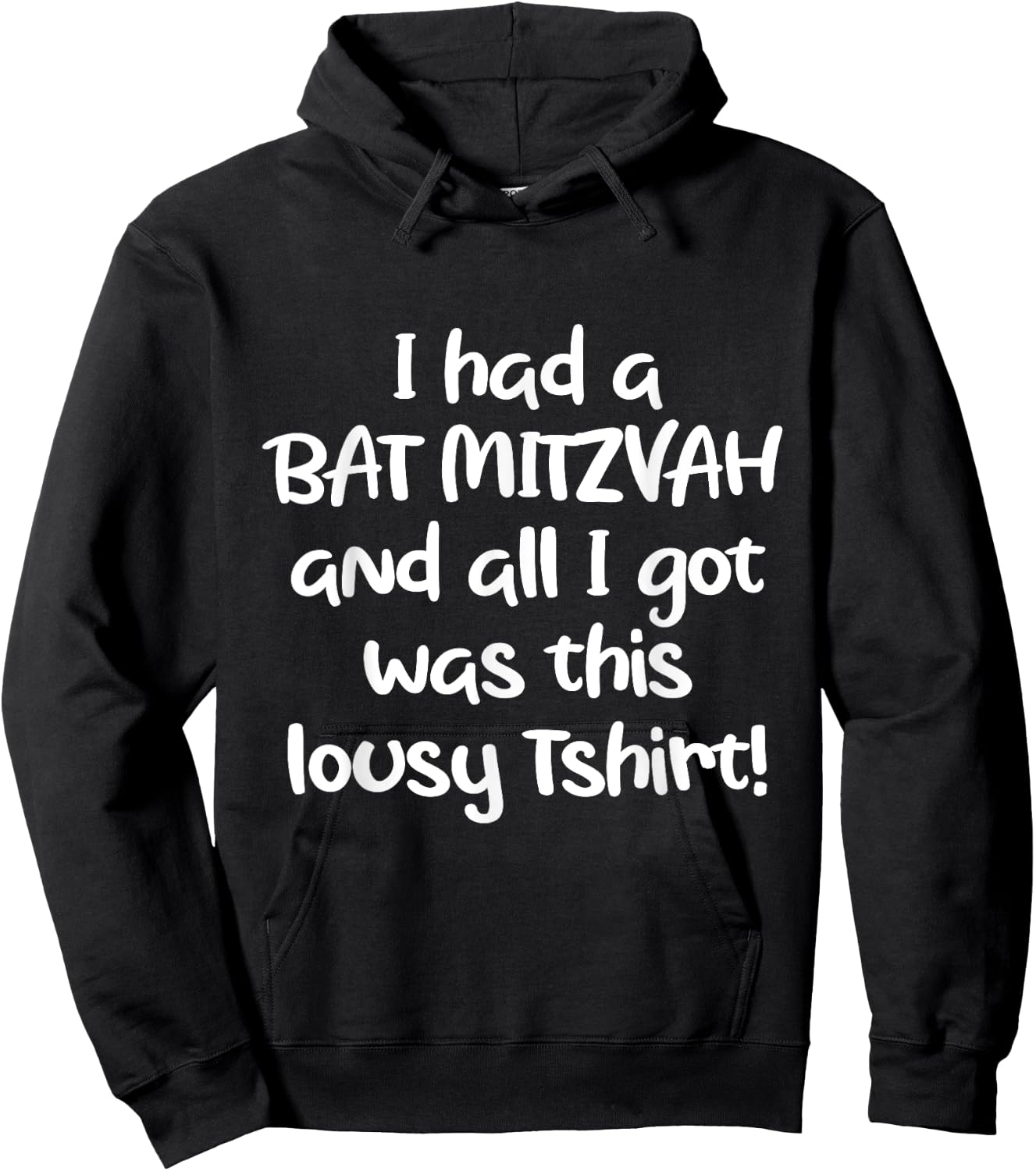 Funny Jewish Bat Mitzvah Cute Meme Gag Gift Hoodie - Hoodie | Black