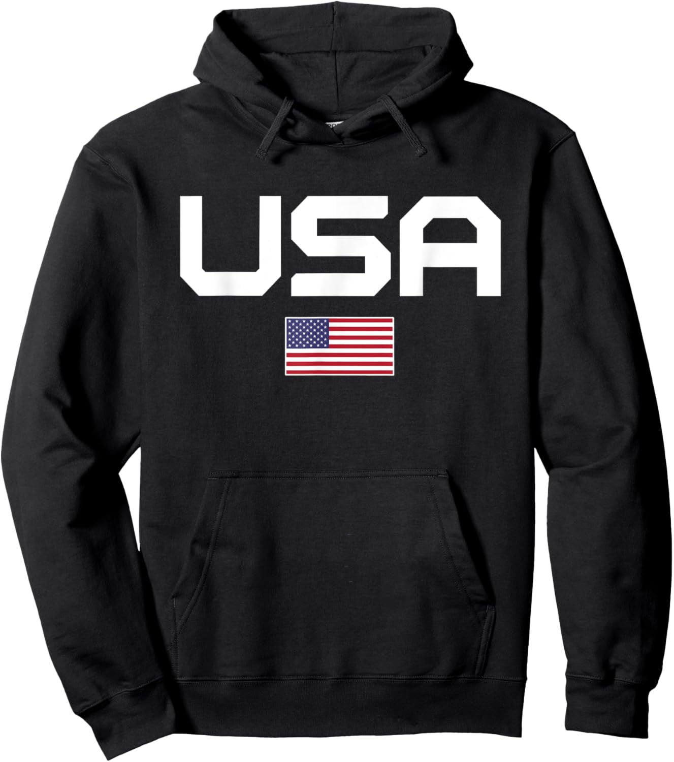 American Flag Cool Patriotic Men Women 4th of July USA Flag Hoodie - Hoodie | Black