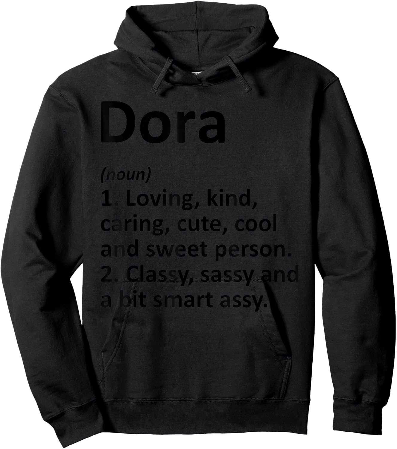 DORA Definition Personalized Name Funny Birthday Gift Hoodie - Hoodie | Black