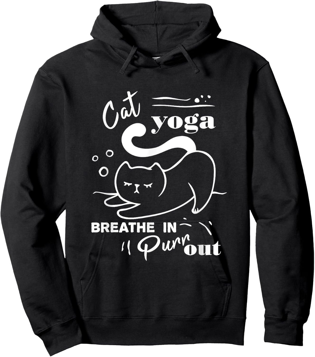 Cat Yoga Shirt Breathe In Purr Out Hoodie - Hoodie | Black