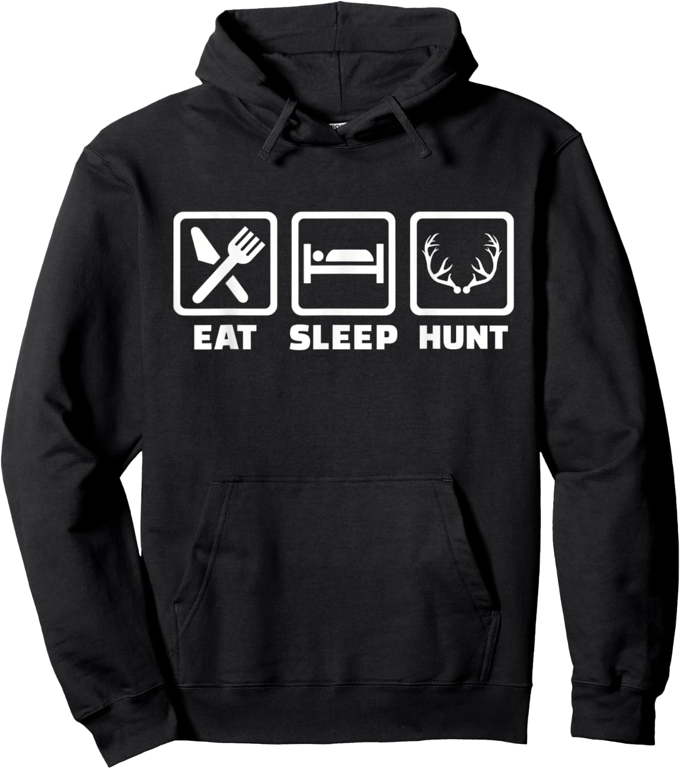 Eat sleep hunt antlers Hoodie - Hoodie | Black