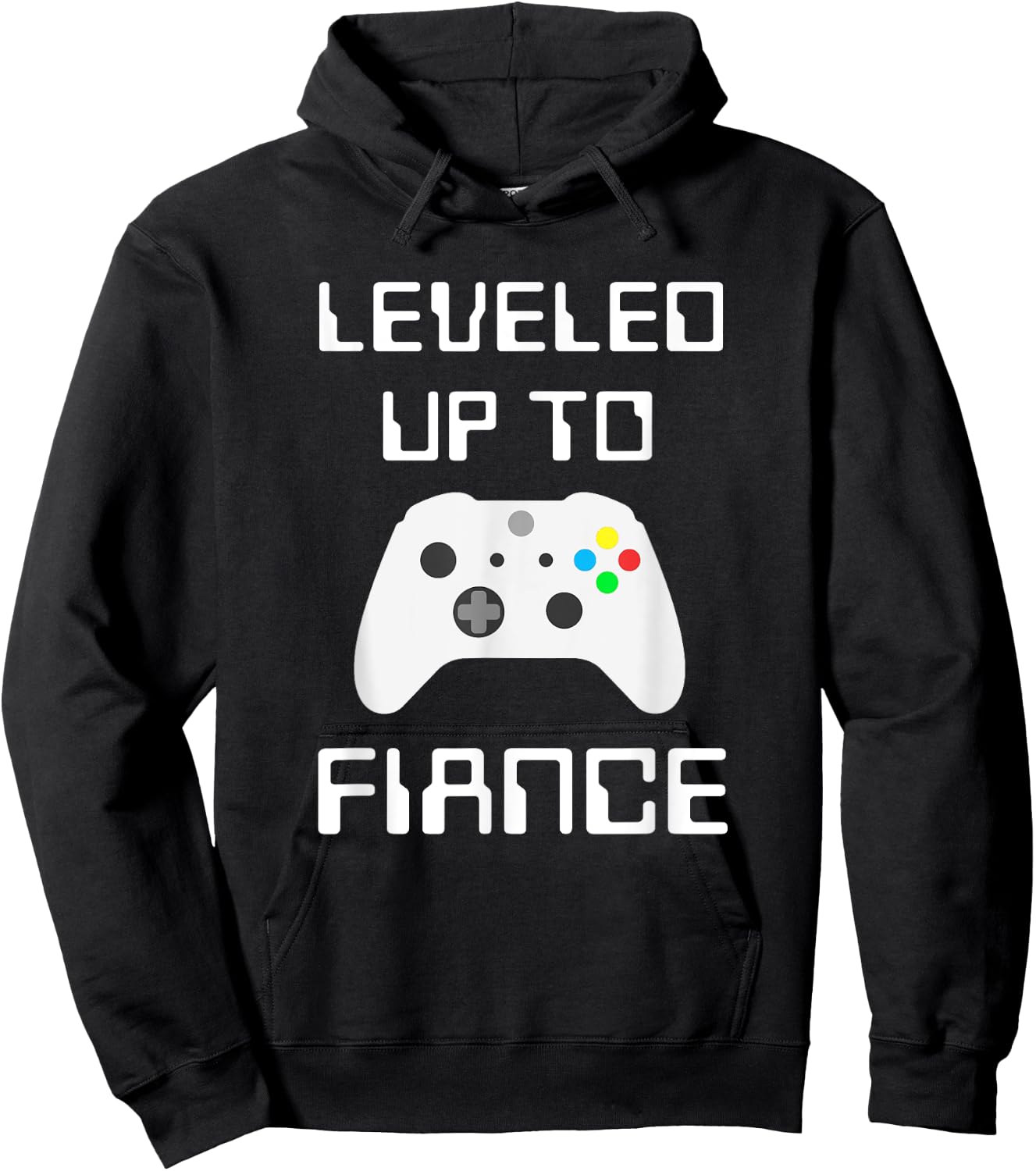 Leveled Up To Fiance Funny Fiance Gift From Friend To Fiance Hoodie - Hoodie | Black