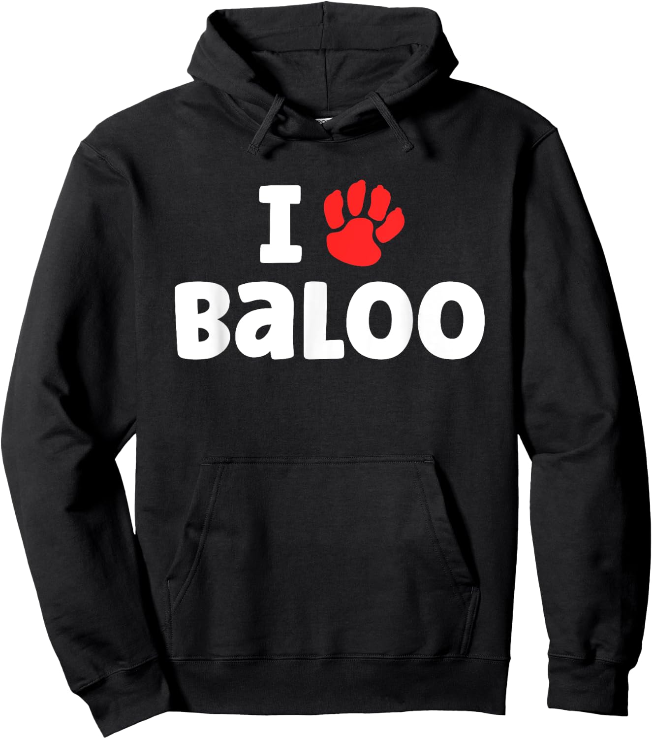 Dog Name Baloo Paw Love Cute Pet Owner Puppy Named Baloo Hoodie - Hoodie | Black