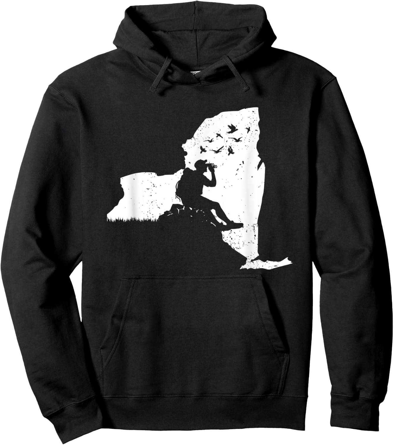 New York Bird Watching Design Birding Binoculars Birdwatcher Hoodie - Hoodie | Black