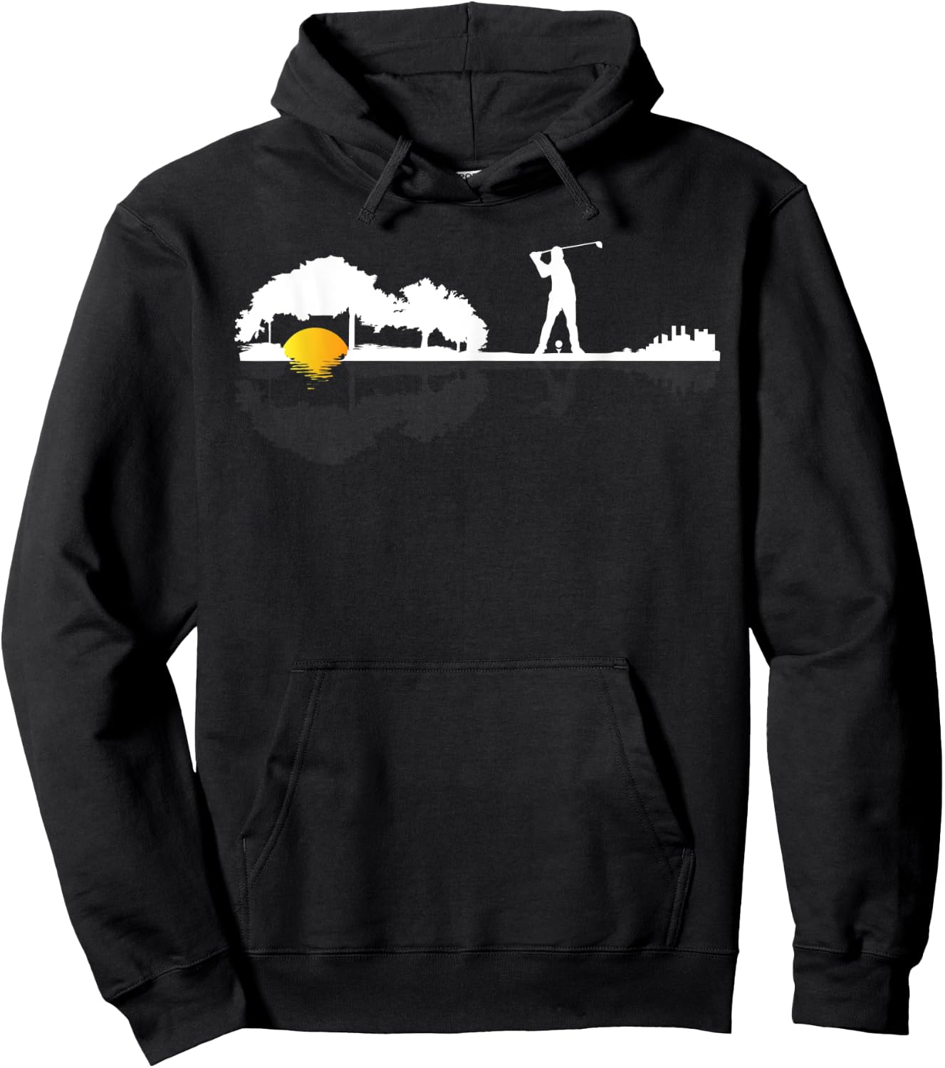 Cool Guitar Golf Player Gift Guitarist Golfer Unique Golfing Hoodie - Hoodie | Black