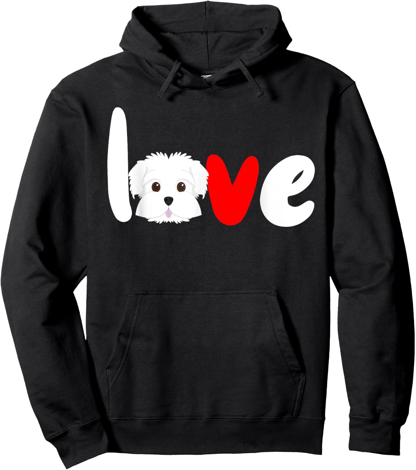 MALTESE DOG LOVE for valentine's day Hoodie - Hoodie | Black
