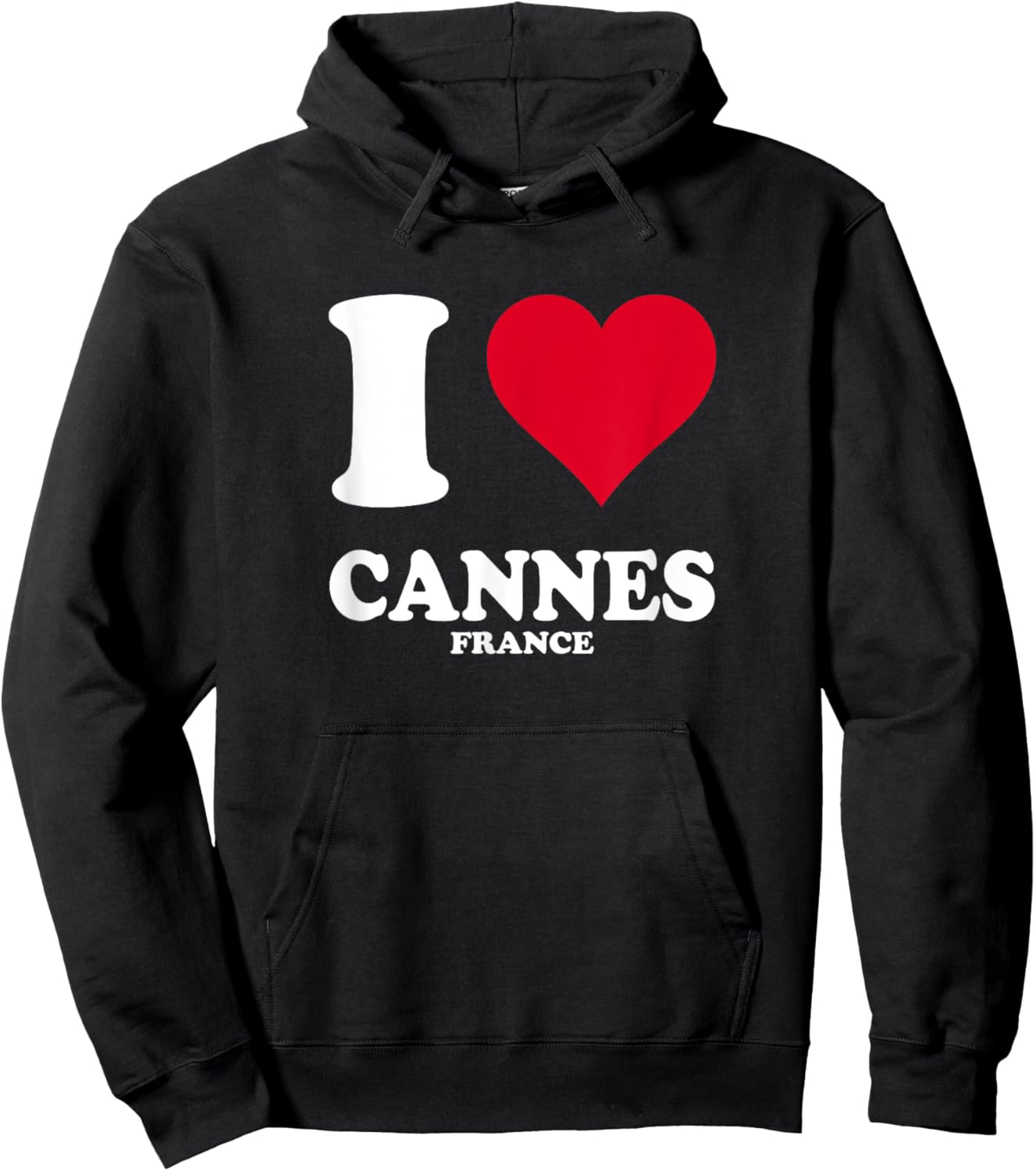 Red Heart I Love Cannes Hoodie - Hoodie | Black