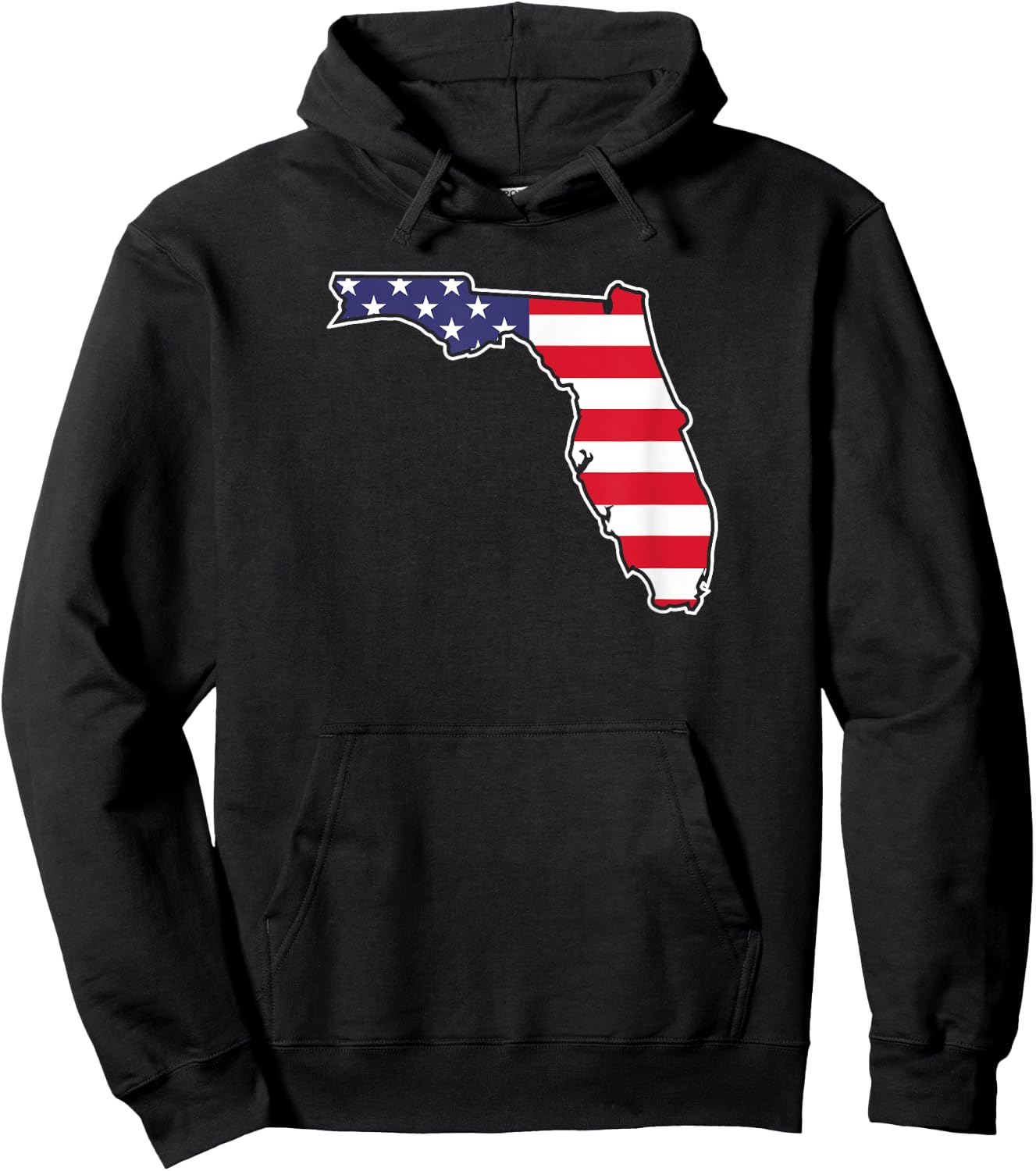 Florida USA Flag State Outline Patriotic American Women Kids Men Hoodie - Hoodie | Black