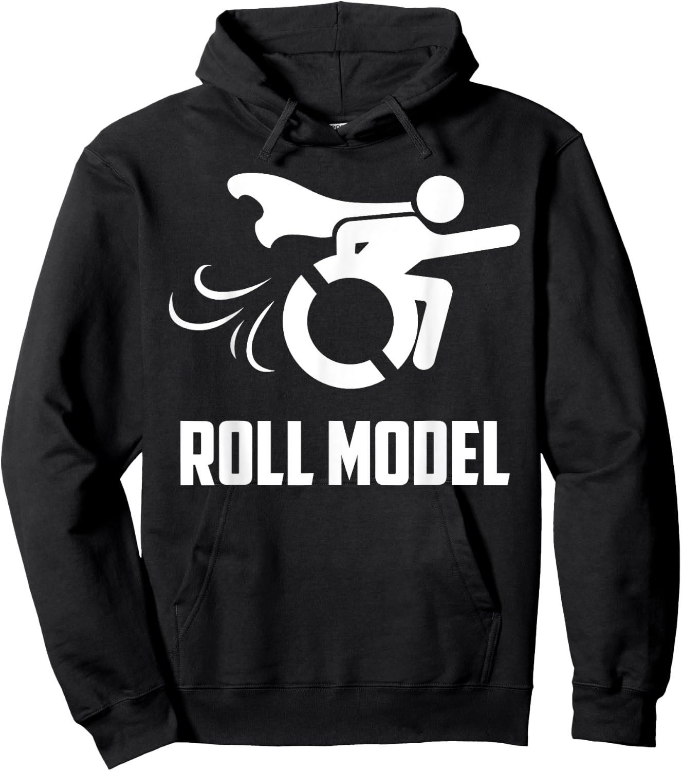 Cool Roll Model | Funny Handicapped Person Wheelchair Gift Hoodie - Hoodie | Black